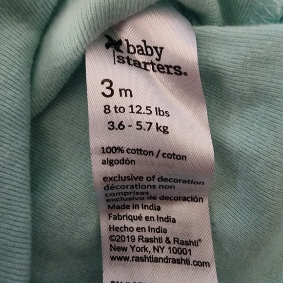 Baby Starters 3M Mermaid at Heart Baby Girl Sleeveless Bodysuit in Turquoise - Picture 6 of 7